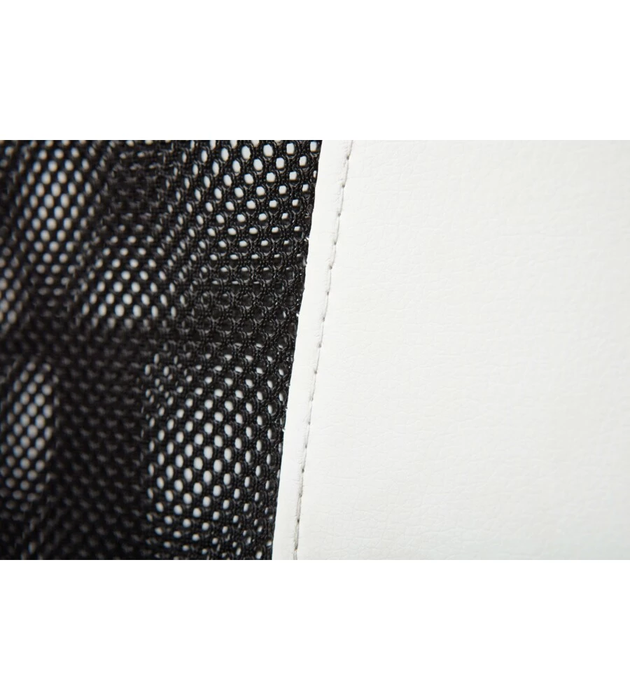 POLTRONCINA UFFICIO BIANCA CON BRACCIOLI E RUOTE, 55X54,5X85-95 CM